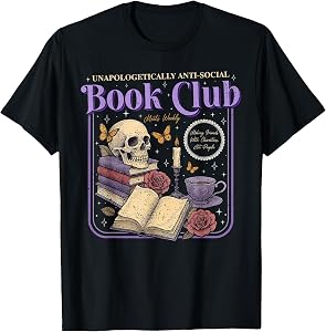 Introverted Romance Unapologetically Anti-Social Book Club T-Shirt