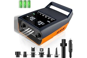 MOJIMDO 20PSI High Pressure Paddle Board Pump, 30% Faster SUP Pump with Dual Stage Inflation and Deflation, 13500mAh Rechargeable Electric Pump with 12V DC/Type-C for Paddle Board, Kayaks, Inflatable Boats