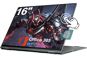 jumper 16 inch Convertible Laptop, Laptop Computer with Quad Core N95 Processor (Up to 3.4GHz), 16GB DDR5 RAM 640GB Storage, 360 Degree Touchscreen, Backlit Keyboard, Fingerprint Reader, BT5.2, WiFi 6