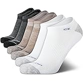 Calvin Klein Mens No Show Socks - 6 Pack Soft Cotton Blend Cushioned Athletic Low Cut Socks for Men for Sports and Running