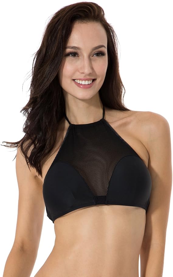 high neck bikini top for large bust