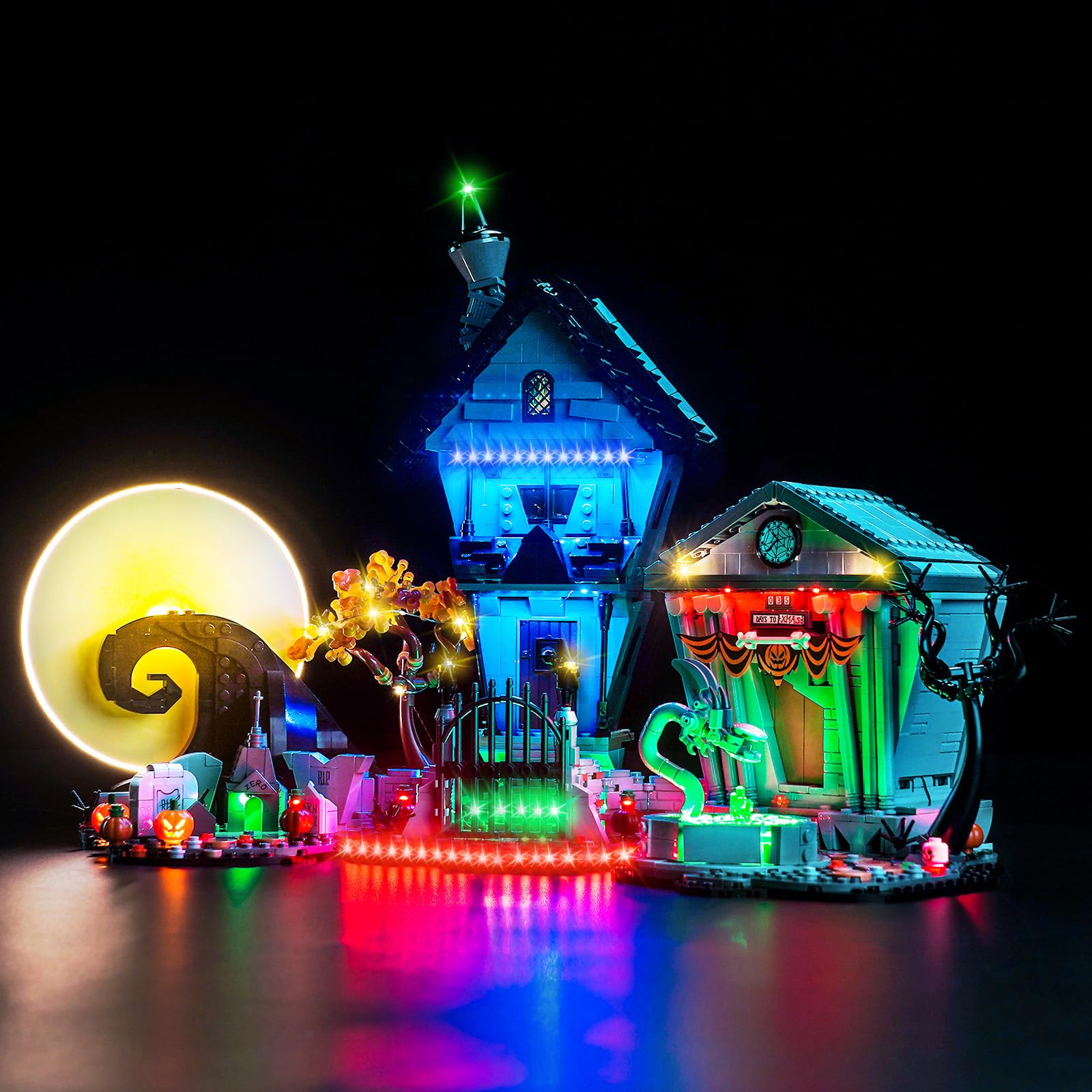 LocoLee Led Light Set Compatible with Lego Disney Tim Burton's The Nightmare Before Christmas Upgraded Version Led Decoration Lighting Kit 21351 Building Blocks Model,Only Lights Set,No Model — image 1
