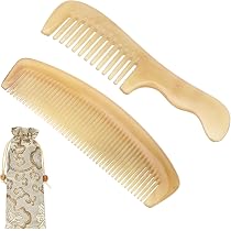 Peigne De Massage En Corne De Bœuf Naturel - Démêlant Pliable - Unisexe
