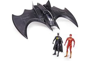 DC Comics, The Flash Ultimate Batwing Set The Flash and Batman Action Figures, 4-inch Playset Kids Toys for Boys and Girls 3 and Up