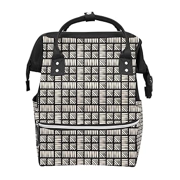 black and white check backpack