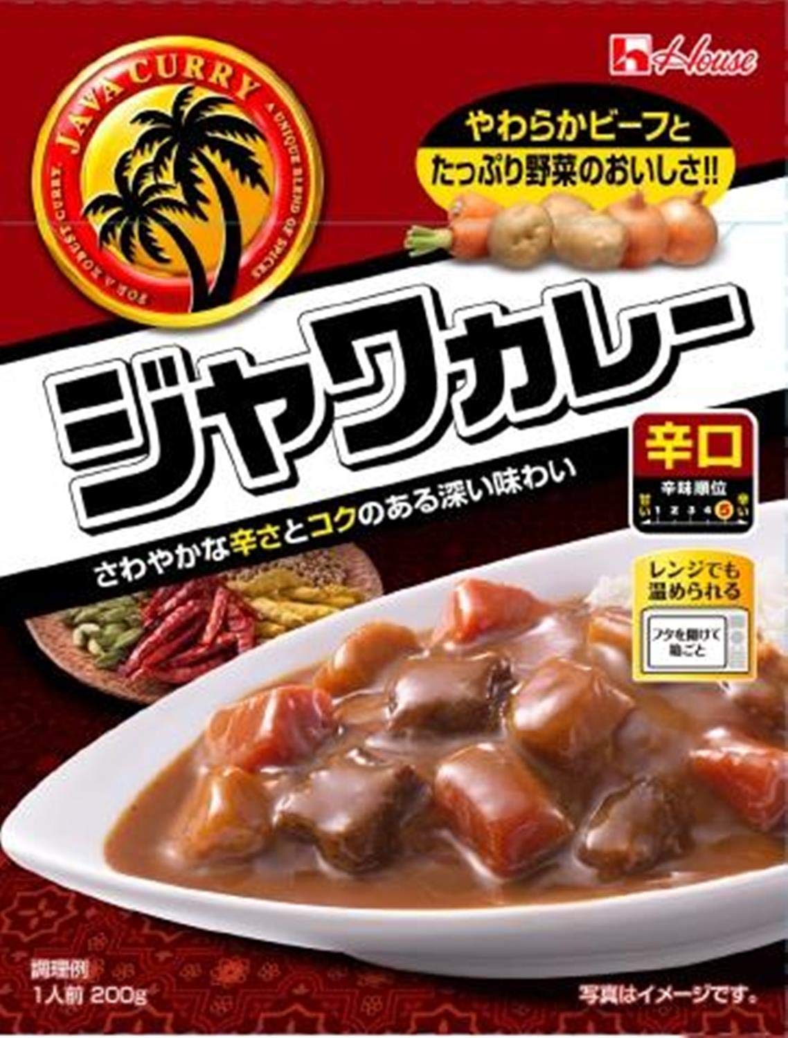 ハウスレトルトジャワカレー辛口 200G ×10個 [レンジ化対応・レンジで簡単調理可能]商品画像