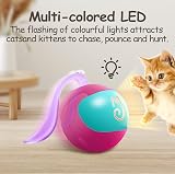 Migipaws Automatic Interactive Cat Toy Ball with Feather Tail view 5