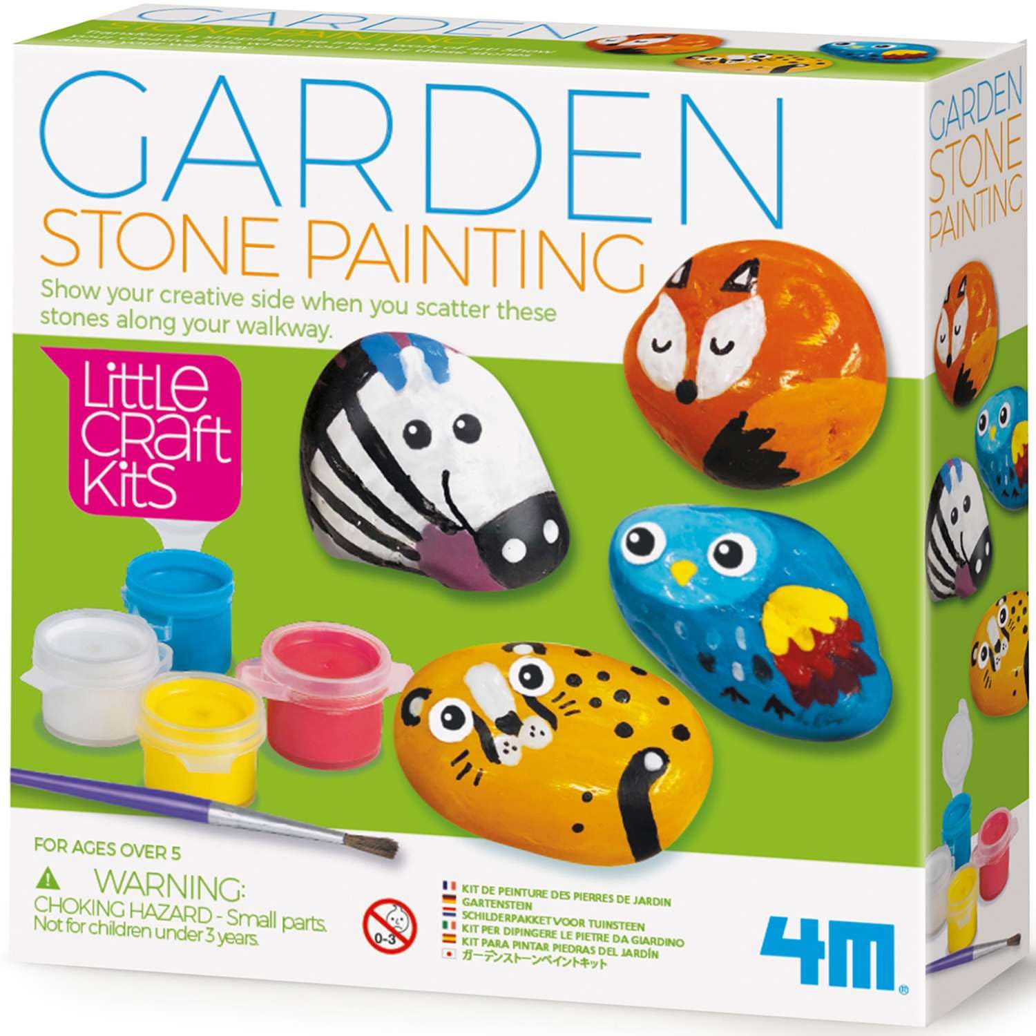 4M Little Craft Garden Stone Painting Kit | Personalised Creative Painting & Decorating Activity Set | Arts & Crafts for Children | Educational & Fun Gift Idea for Kids Aged 5+ | Screen-Free Play