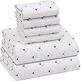 RUVANTI Flannel Sheets Full Size 6 Pcs - 100% Cotton Double Brushed Bed Sheets, Deep Pockets 16 Inches, All Seasons Breathable, Extra Soft & Comfy Full Size Sheets Set, Facetime Bear