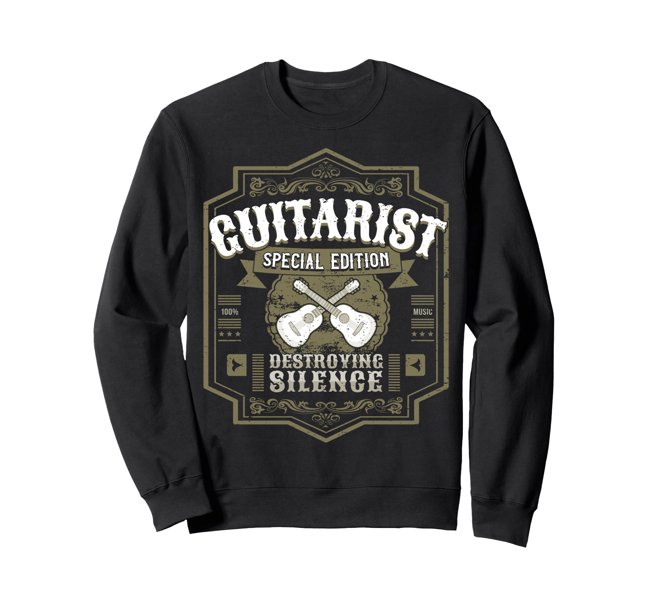 Guitarist Guitar Player Design I Destroying Silence Vintage Sweatshirt