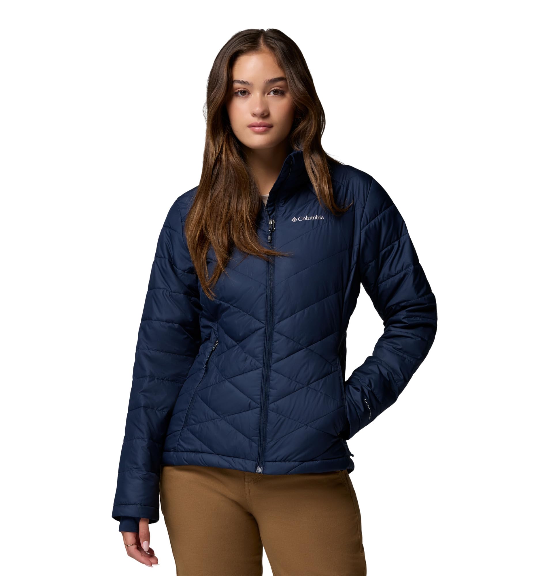 Columbia Womens Heavenly Hooded Puffer Jacket, Collegiate Navy, XX-Large Image