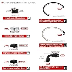 PQY 25Inch 6AN Power Steering Pump Hose Kit