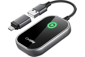 YILUTONG Wireless CarPlay Adapter, Converts Wired to Wireless CarPlay Dongle for Apple iPhone, Plug & Play Auto Connect Zero Latency fits for Cars from 2015 & iOS 10+ Space Gray