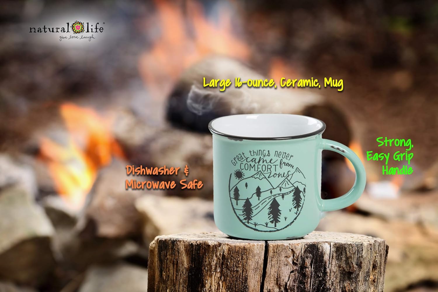natural life happy camper mug