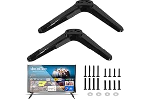 Universal TV Base Stand, Table Top TV Stand Legs with Screws and Instruction, Black ABS TV Replacement Legs for Most 32 40 49