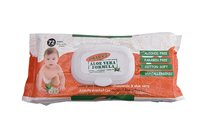 Palmers Aloe Vera Formula White Baby Wipes (72 x 2)