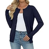 Yincro Women's Lightweight Crewneck Cardigan Long Sleeve Soft Knit Cardigans Sweater