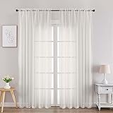 Chyhomenyc Ivory Sheer Curtains 84 Inches Long 2