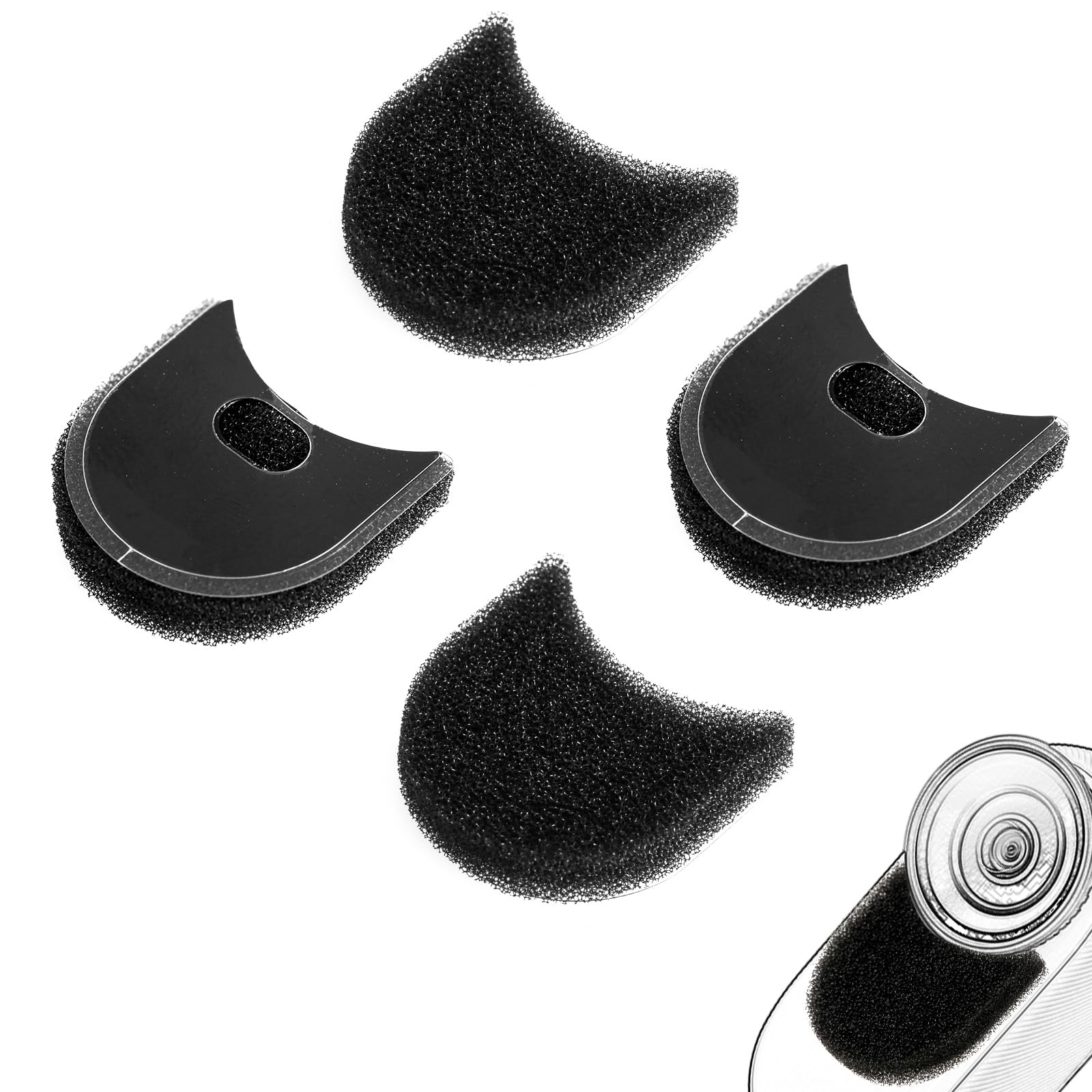 4pcs for Insta360 GO 3 & GO 3S Mic Wind Muff, Black Wind Noise Reduction Cover, Microphone Windshield Replacement Windscreen Cover, Professional Video Accessories Compatible with Insta360 GO 3 & GO 3S