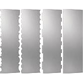 4 Pack Stainless Steel Cake Scraper, 8.6 Inch Textured Icing Smoother Comb | Double Sided Edge for Butter Mousse Cream Cake Pastry Decorating