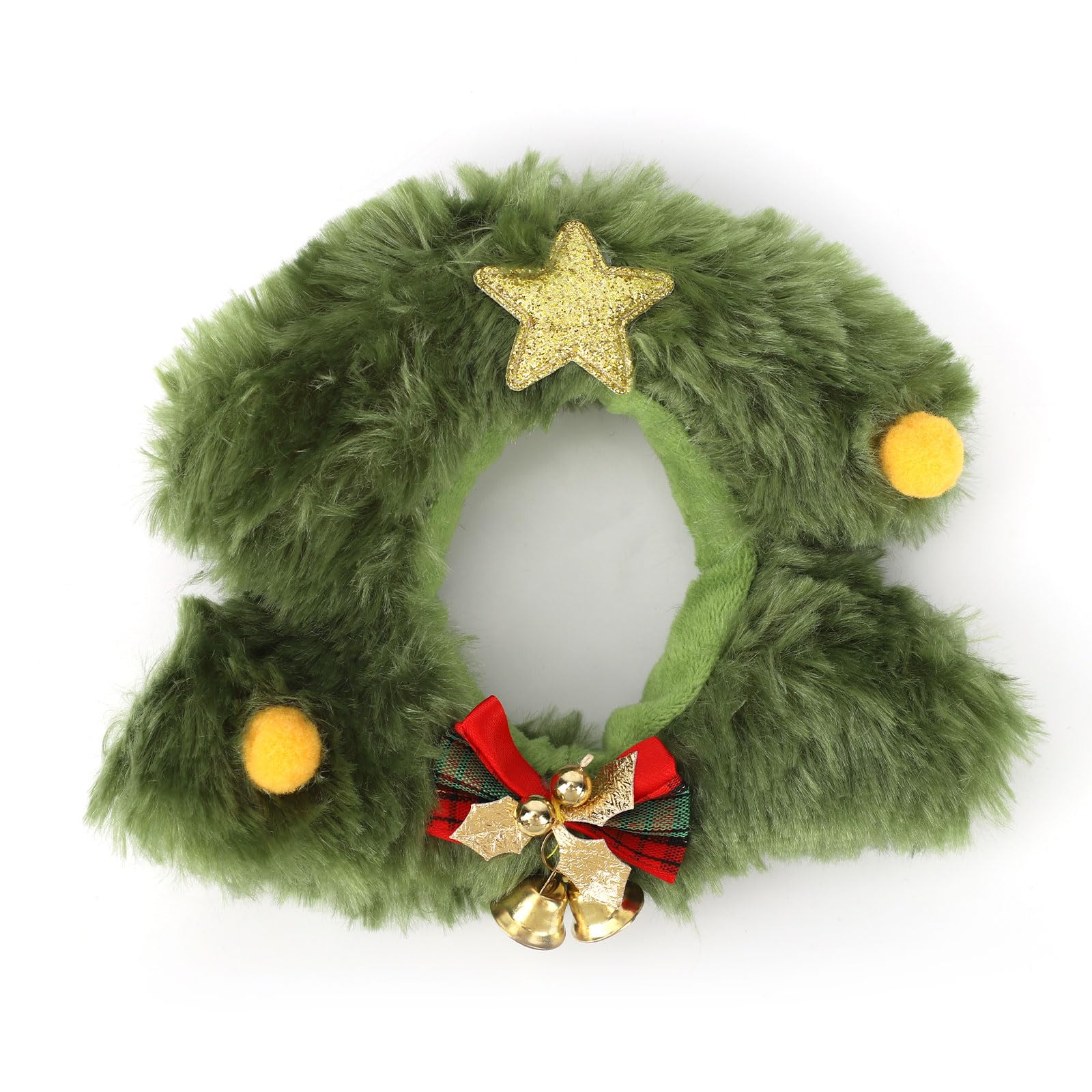 Sinbana Doll Christmas Clothes, Cute Fluffy Christmas Tree Outfit with Bell Pom Pom and Star Embellishment Holiday Designer Costume Accessories for 6-7in/15-17cm Doll(Clothes Only)