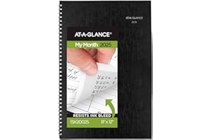AT-A-GLANCE 2025 Planner, Monthly, 8" x 12", Large, DayMinder, Black (SK20025)