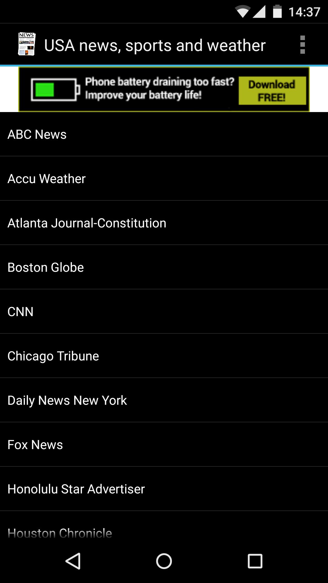 Amazon Com Usa News Sports And Weather Appstore For Android