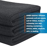 VIVOTE Microfibre Tea Towels 40x56cm 380gsm Black No Fluff Quick Dry Laundry view 5