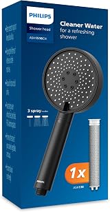 Philips Water Filtration Showerhead with 3 Modes Black, ASH138/10 Replacement