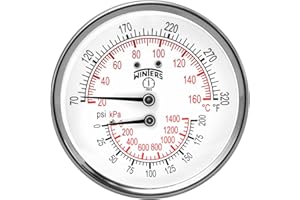 Winters Instruments TTD407 Steel Dual Scale Tridicator Thermometer