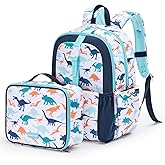 mommore Kids Backpack for Boys Girls 4-8 Kindergarten Elementary School Backpack with Lunch Box - 15” H Fit Folder