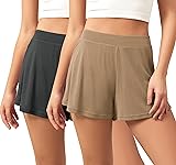 ODODOS 2-Pack Modal Soft Lounge Shorts for Women