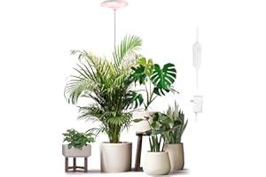 GrowLED Umbrella Plus Grow Light, Herb Garden, 6ft Height Adjustable, 11ft Long Cord, 8/12/16H Automatic Timer, 5-Level Brigh