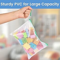 Sooez 24 Pack Mesh Zipper Pouch Bags with Label