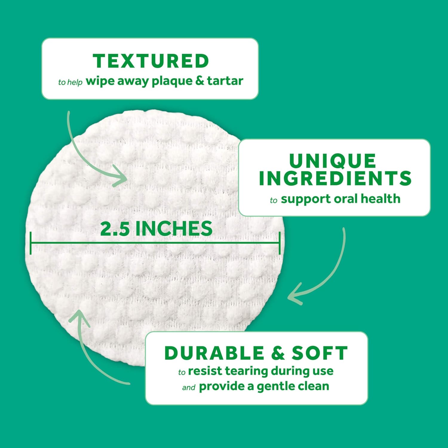 Fresh Breath by TropiClean No Brushing Clean Teeth Dental & Oral Care Dental Wipes for Pets, 50ct : Pet Supplies