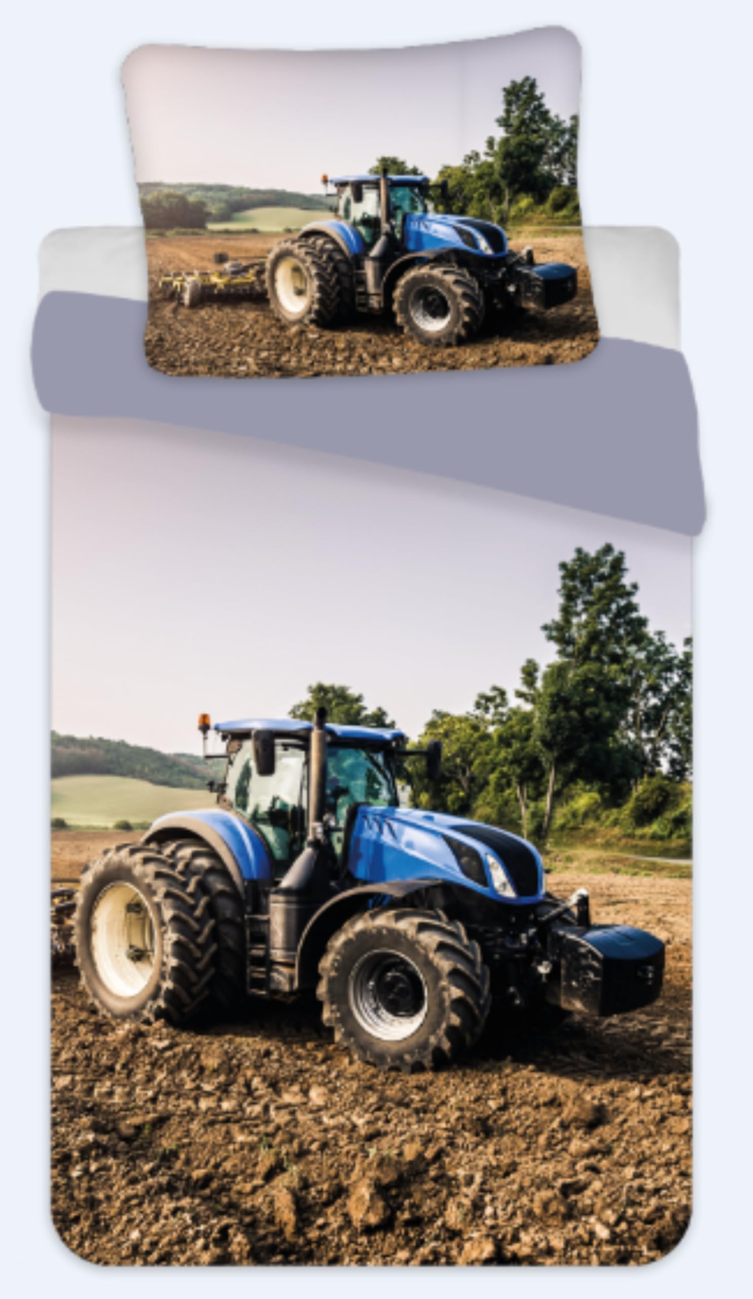 BrandMac Children's Tractor Bedding Set 140 x 200 cm 65 x 65 cm 100% Cotton