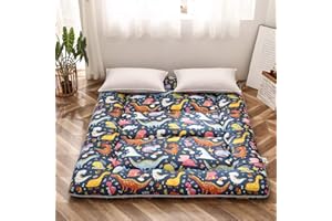 MAXYOYO Dinosaur Japanese Floor Futon Mattress for Boys Girls, Thicken Tatami Mat Sleeping Pad Foldable Bed Roll Up Mattress Floor Lounger Bed Couches and Sofas for Kids Twin Size