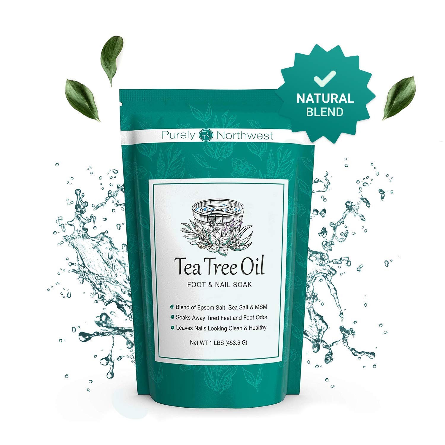 Tea Tree Oil Foot Soak with Epsom Salt - Made in USA, Alleviate Toenail Fungus, Athlete's Foot and Stinky Foot Odors. Softens Dry Calloused Heels, Leaving Feet Feeling Soft, Clean and Healthy -16oz: Beauty