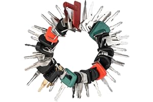 TECREDDY 42 Heavy Equipment Keys Master Set, Machine Ignition Key for Cat Caterpillar John Deere Komatsu Volvo Bobcat Kubota JCB Case Hyster Yanmar Daewoo Takeuchi New Holland Construction Equipment