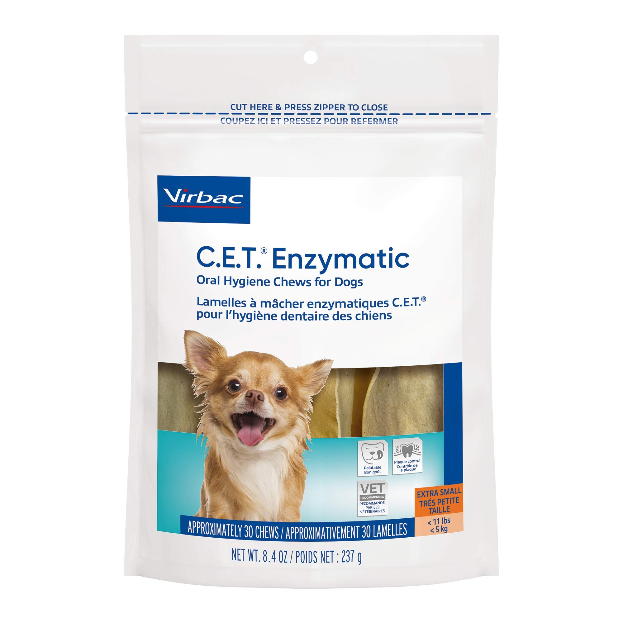 Virbac CET Enzymatic Oral Hygiene Chews for Dogs, Beef, 0.6 pounds, 8.4 Ounce (Pack of 1)