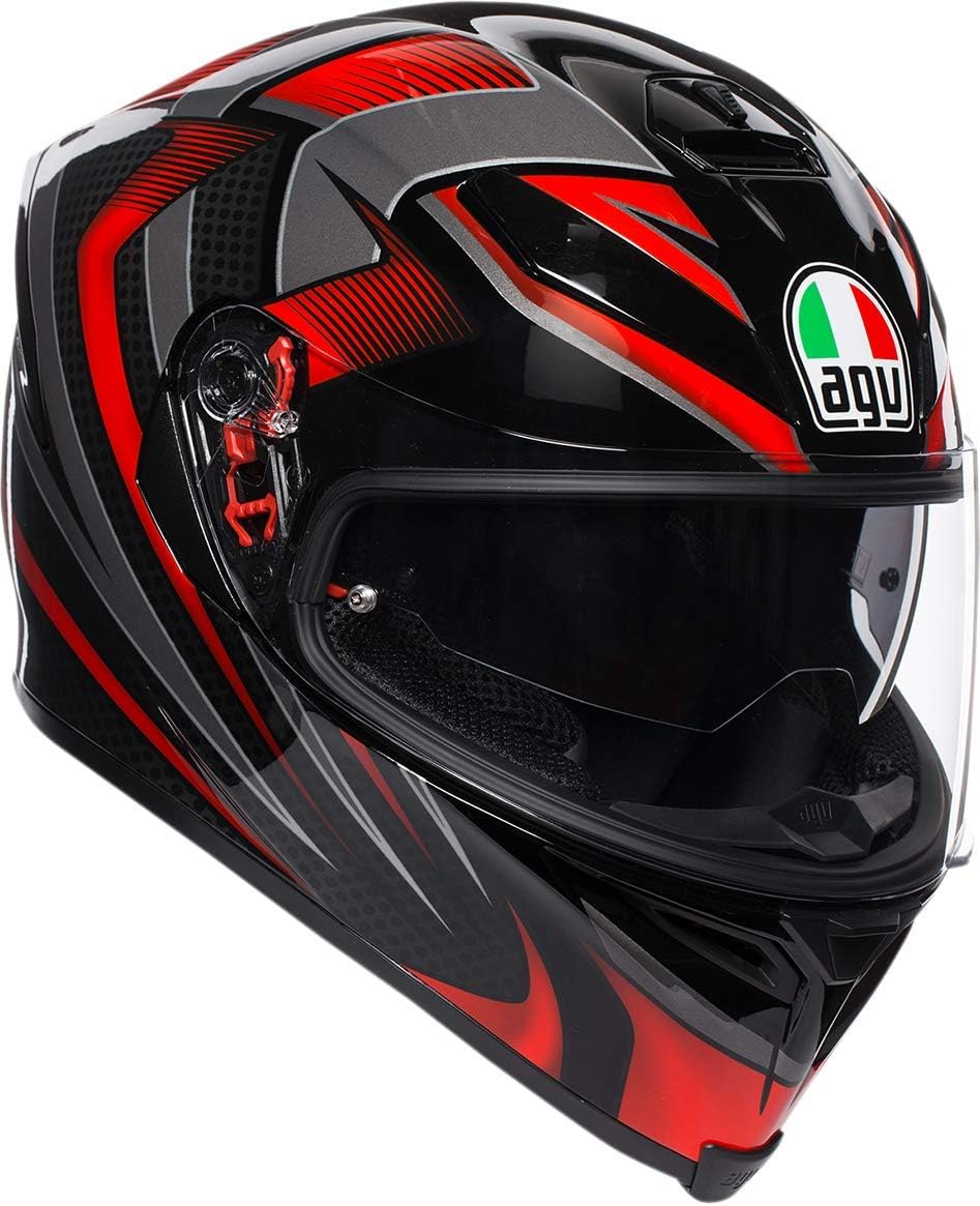 AGV Unisex-Adult Full Face K-5S Hurricane 2.0 Motorcycle Helmet (Red, Medium/Small)