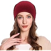 ZLYC Women Cashmere Blend Slouchy Beanie Hat Seamless Knit Winter Skull Cap