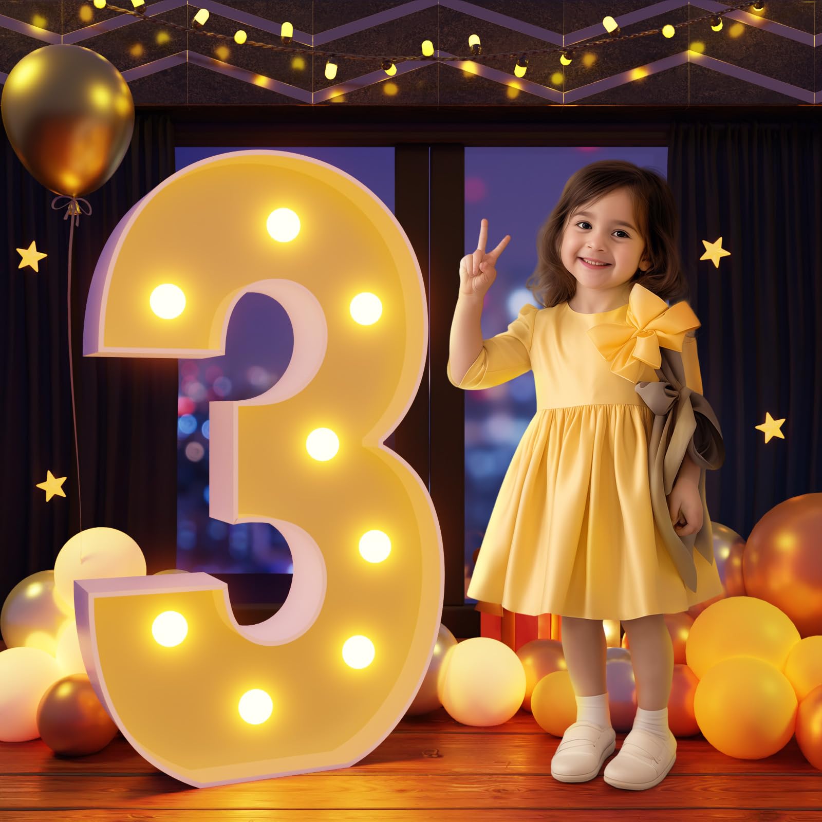 Photo 1 of imprsv 3FT Marquee Numbers, Light Up Numbers, Mosaic Numbers for Balloons, Number 3 Balloon Frame, Marquee Light Up Letters, 3rd 13th 30th Birthday Decorations,Large Anniversary Party Decor