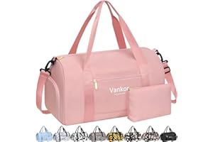 Vankor Pink Large 20 Inch Multi-Purpose Gym Bag with Shoe Compartment, Water Resistant, Polyester