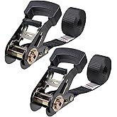 Ayaport Endless Ratchet Straps (No Hooks) 1" x 8' Heavy Duty Small Ratchet Tie Down Straps 1860lbs Break Strength Black Tie Downs for Cargo, Truck Bed, Motorcycle