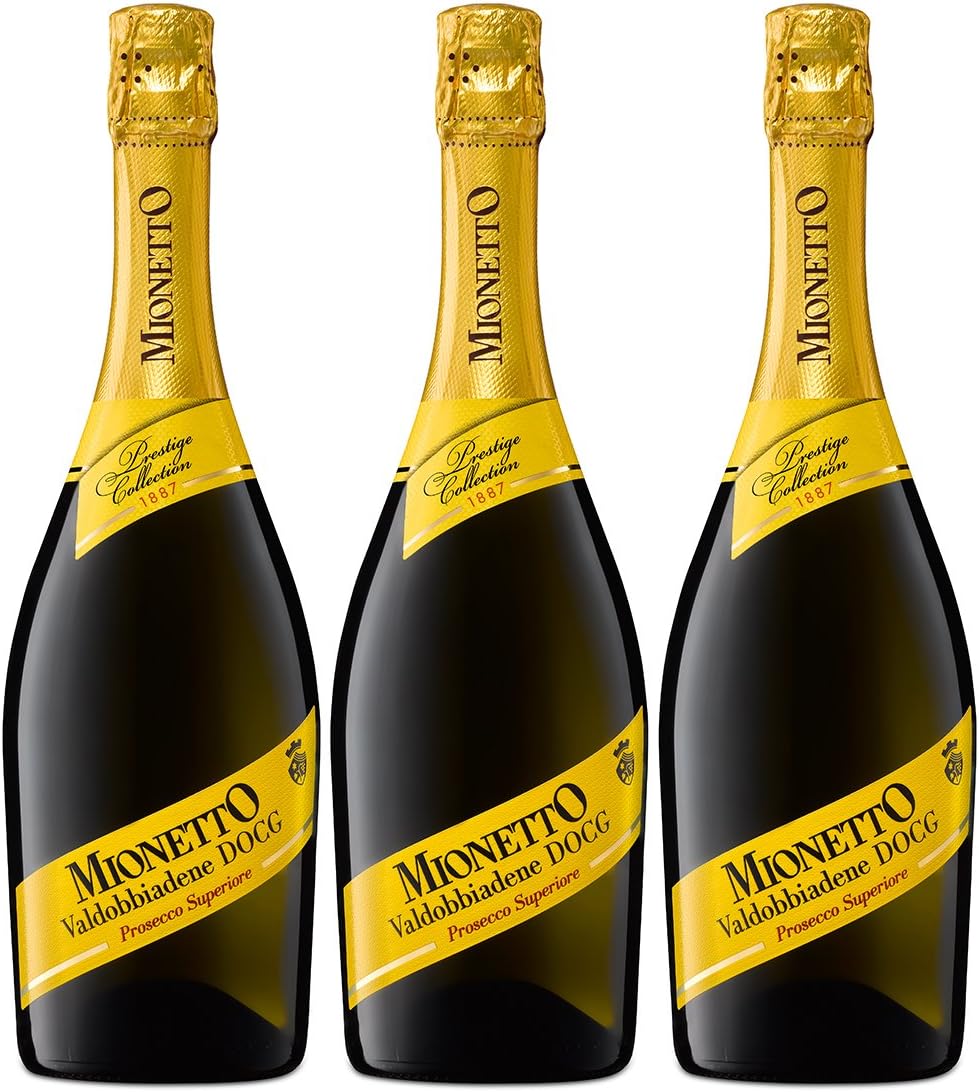 Mionetto Prestige DOCG Extra Dry Prosecco Yellow Label (Case of 3), 3 x 750ml