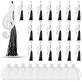 Gueevin 48 Pcs Music Gift Note Bookmarks Music Themed Party Favors Metal Musical Bookmarks with Silk Tassels and Organza Bags Musical Gifts Bulk for Band, Choir Members