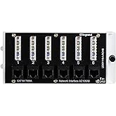 Legrand - OnQ Home Theater Patch Panel, 6 Port Interface Module, Cat 6A Network Patch Panel for Wired Ethernet Connection, Black, AC106A6
