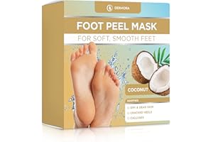 DERMORA Exfoliating Foot Peel Mask for baby soft feet, Dry, Cracked, Callus, Dead Skin Remover Coconut Scent, 2 Pack of Regular Size