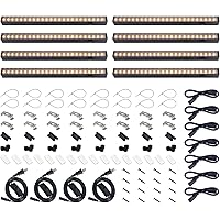 Barrina Grow Lights for Indoor Plants Full Spectrum, 1ft LED Grow Light Fixture, Black Cover LED Plant Grow Light for Indoor 